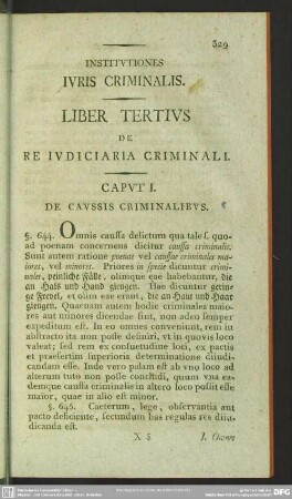 Liber Tertius, De Re Iudiciaria Criminali