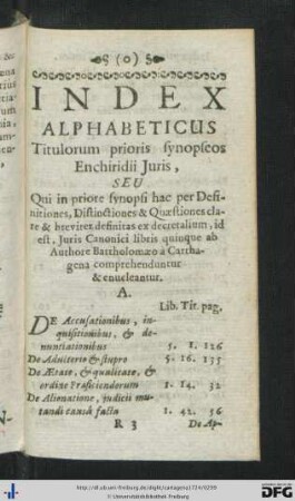 Index Alphabeticus.