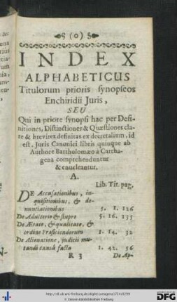 Index Alphabeticus.