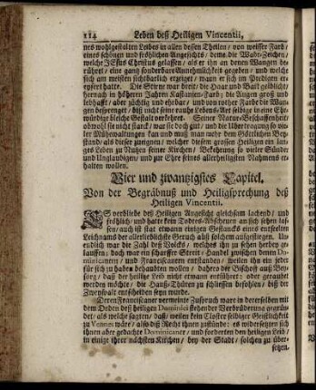 Vier und zwantzigstes Capitel. Von der Begräbnuß und Heiligsprechung deß Heiligen Vincentii.