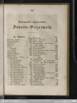 Systematisch-alphabetisches Inhalts-Verzeichniß