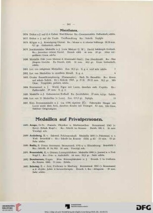 Medaillen auf Privatpersonen (Nr. 2488-2567)