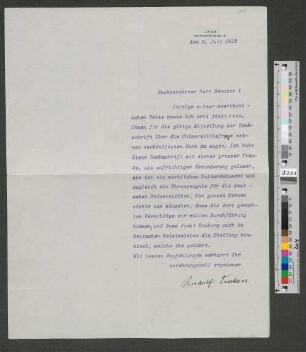 Brief an Werner von Melle