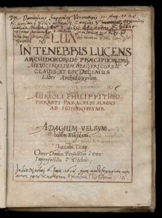 Lux in tenebris lucens