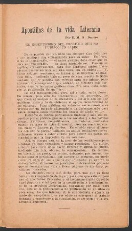 Apostillas a la vida literaria