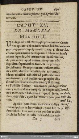 Caput XV. De Memoria