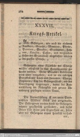 XXXVII. Kriegs-Artikel