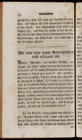 Wie man seine eigene Gebrechlichkeit recht erkennen soll.