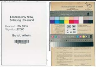 Entnazifizierung Wilhelm Brandt , geb. 16.11.1895 (Bergmann)