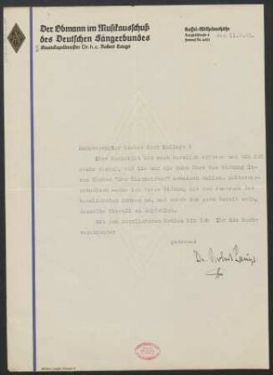 Brief an Fritz Volbach : 11.03.1931