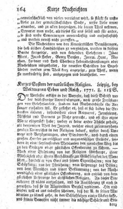 Kurzes System der natürlichen Religion.