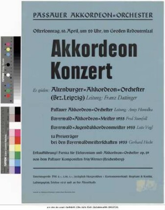 Originaltitel: Akkordeon Konzert 10. April 1955