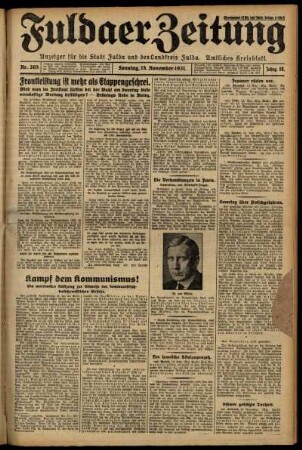 Erste Ausgabe vom Sonntag, den 15. November 1931.