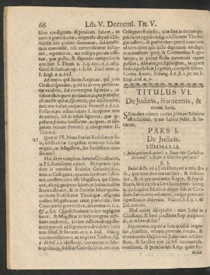 Titulus VI. De Judaeis, Saracenis, & eorum servis