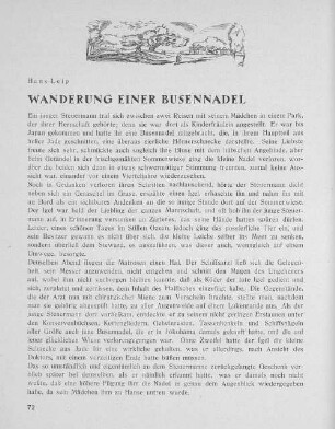 Hans Leip. Wanderung einer Busennadel.