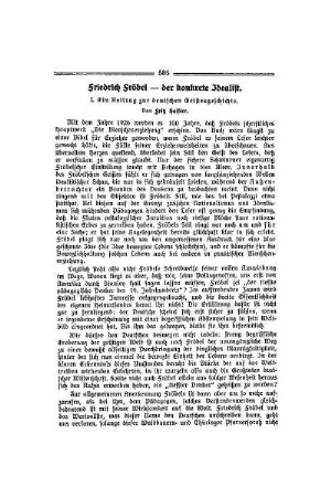 Friedrich Fröbel - der konkrete Idealist : ein Beitrag zur deutschen Geistesgeschichte ; I.