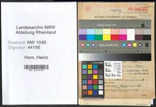 Entnazifizierung Heinz Horn , geb. 18.02.1906 (Friseur)
