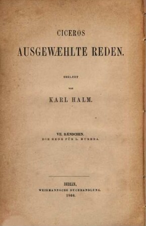 Rede für Lucius Murena