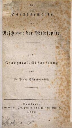 Die Hauptmomente der Geschichte der Philosophie