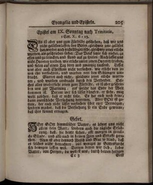 Epistel am IX. Sonntag nach Trinitatis, - Evangelium am XXII. Sonntag nachTrinitatis,