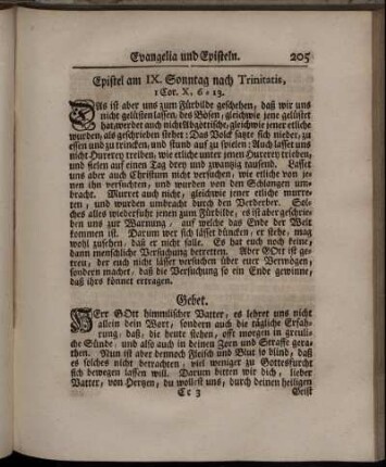 Epistel am IX. Sonntag nach Trinitatis, - Evangelium am XXII. Sonntag nachTrinitatis,