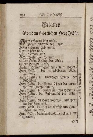 Litaney Von dem Göttlichen Herz Jesu