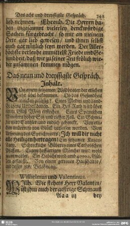 Das neun und dreyssigste Gespräch