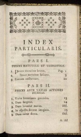 Index Particularis.