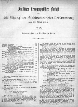 No. 20, 29 Mai 1889