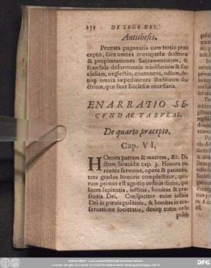 Enarratio Secundae Tabulae. De quarto praecepto. Cap. VI.
