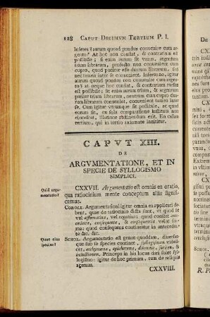 Caput XIII. De Argumentatione, Et In Specie De Syllogismo Simplici.