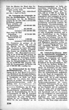 Die Unfall-(Kriegs-)Neurose bildet eins der umstrittensten Streitobjekte in manchen Versorgungsstreitfällen [Kriegsbeschädigten- und Kriegshinterbliebenefürsorge]