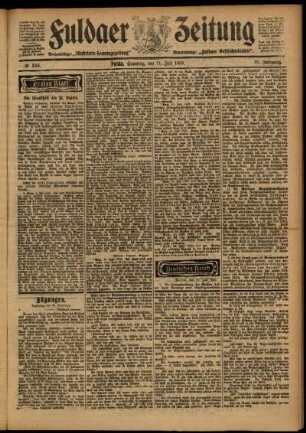 Erste Ausgabe vom Samstag, den 11. Juli 1903.