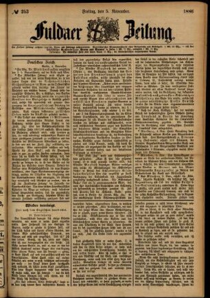 Ausgabe vom Freitag, den 05. November 1886.