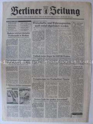 Tageszeitung "Berliner Zeitung" u.a. zur Diskussion um die Wirtschafts- und Währungsunion