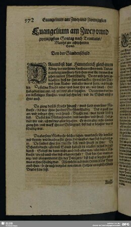 Evangelium am Zwey unnd zweinzigsten Sontag nach Trinitatis, Matthei am achtzehenden Capitel