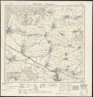 Meßtischblatt 4644 : Wellerswalde (Sächs.) - Klingenhain (Preuß), 1939 : Wellerswalde (Sächs.) - Klingenhain (Preuß). - Umdr.-Ausg., aufgen. 1904, hrsg. 1906, bericht. 1923. - 1:25000. - Leipzig, 1939. - 1 Kt.