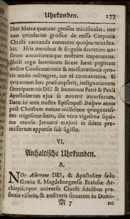 VI. Anhaltische Uhrkunden.