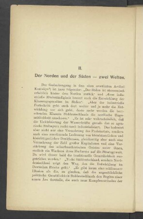 II. Der Norden und der Süden - zwei Welten.