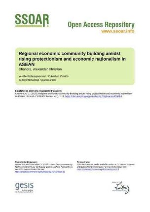 Regional economic community building amidst rising protectionism and economic nationalism in ASEAN