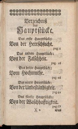 Verzeichniß der Hauptstücke.