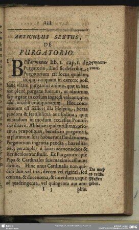 Articulus Sextus, De Purgatorio