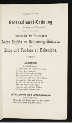 Gottesdienst-Ordnung