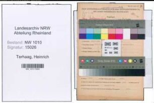 Entnazifizierung Heinrich Terhaag , geb. 10.12.1902 (Bauingenieur)