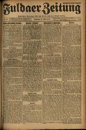 Erste Ausgabe vom Sonntag, den 18. Mai 1924.