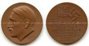 Medaille auf den 50. Geburtstag von Hitler, in Originalschachtel