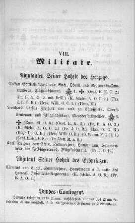 VIII. Militair
