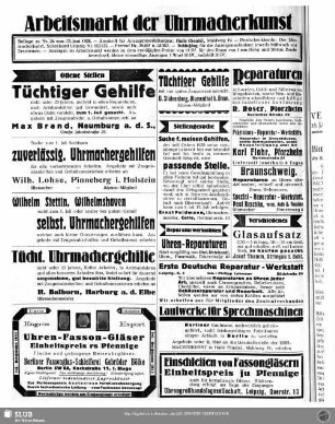 Arbeitsmarkt der Uhrmacherkunst