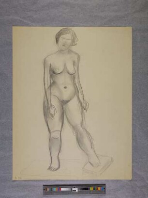 o. T. (Stehender Frauenakt; aus dem Aktzeichnen an der Burg Giebichenstein Halle)