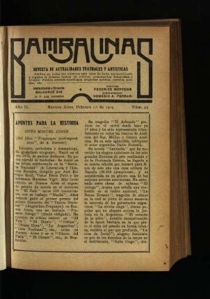 Apuntes para la historia - Otto Miguel Cione [y noticias del teatro]